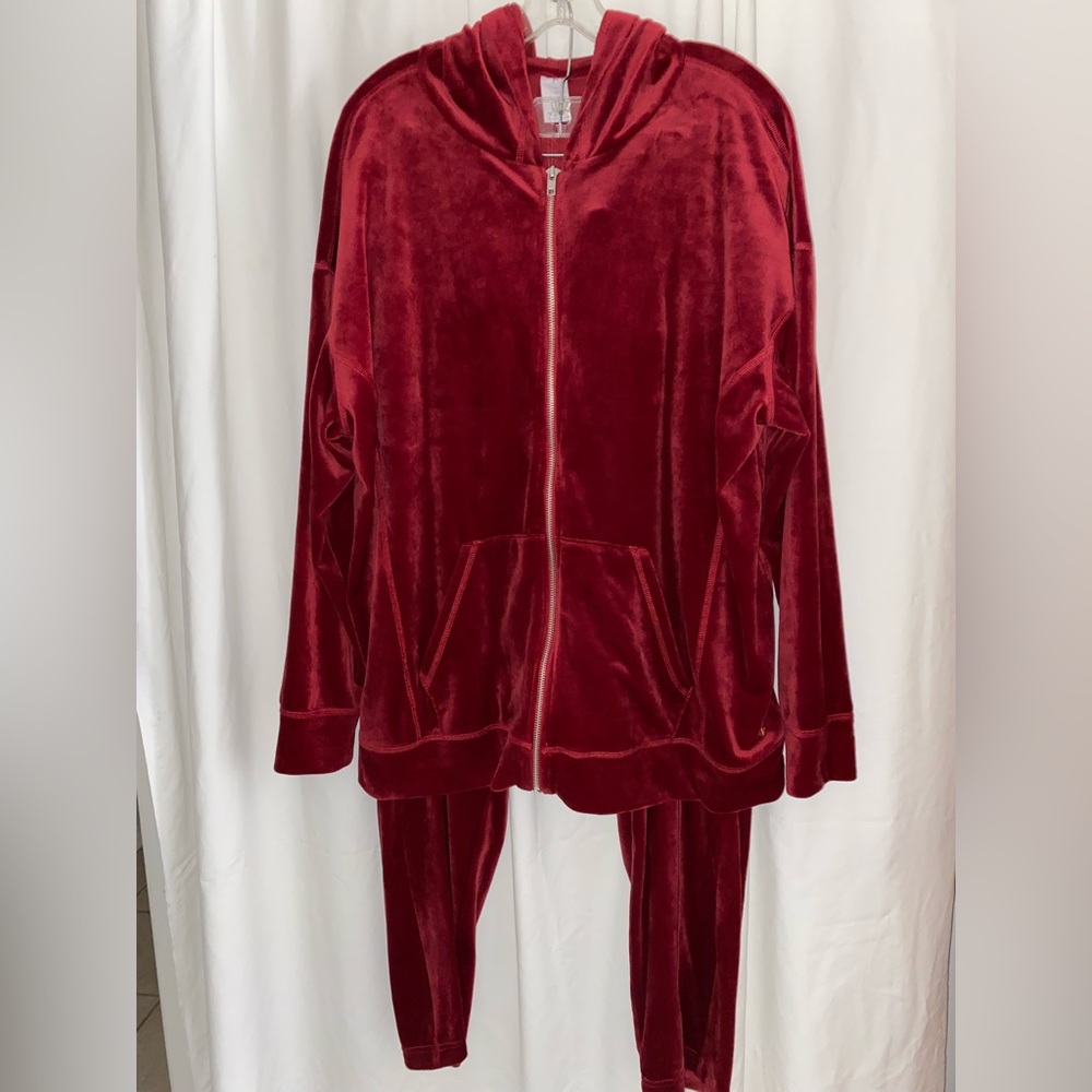 Livi by Lane Bryant’s Rhubarb Stretch Velour Zip Hoodie and Pants OOP Sz 18-20